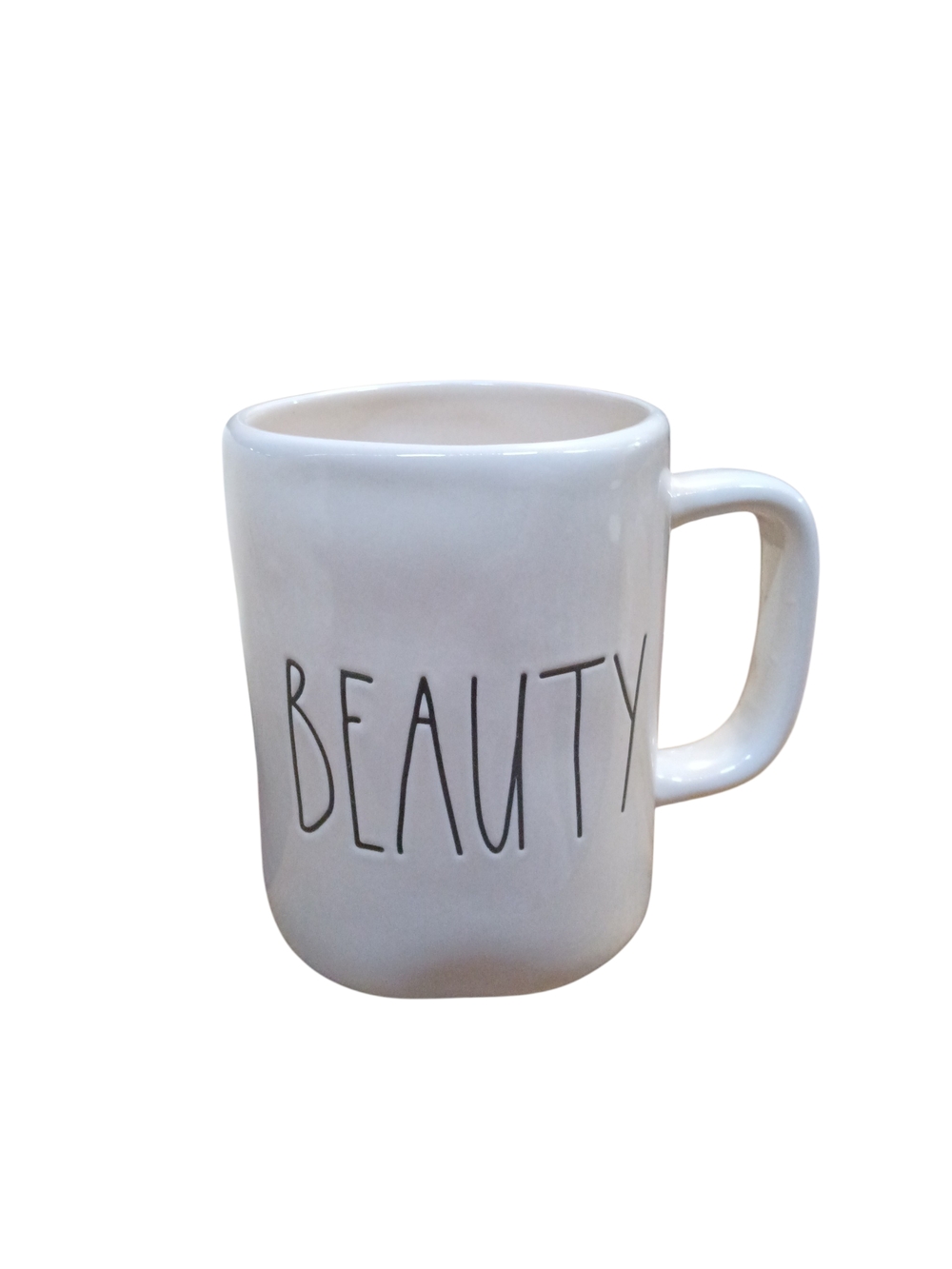 Rae Dunn White 'BEAUTY' Ceramic Mug 16oz